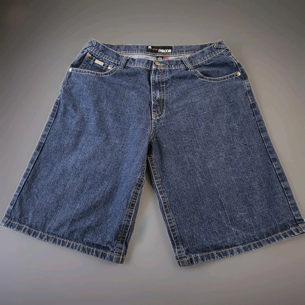Mecca Men's Shorts High Rise Wide Leg Button Back Pockets 40" Waist 15" Inseam